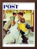 "Soda Jerk" Saturday Evening Post Cover, August 22,1953 Framed Giclee Print by Norman Rockwell