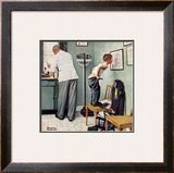 "Before the Shot" or "At the Doctor's", March 15,1958 Framed Giclee Print by Norman Rockwell