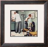 "Before the Shot" or "At the Doctor's" Saturday Evening Post Cover, March 15,1958 Framed Giclee Print by Norman Rockwell