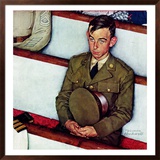 "Willie Gillis in Church", July 25,1942 Framed Giclee Print by Norman Rockwell