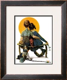 "Little Spooners" or "Sunset", April 24,1926 Framed Giclee Print by Norman Rockwell