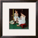 "Girl at the Mirror", March 6,1954 Framed Giclee Print by Norman Rockwell