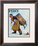 "Mermaid" or "Lobsterman" Saturday Evening Post Cover, August 20,1955 Framed Giclee Print by Norman Rockwell