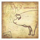 Vie d'Amour Pig Prints by Robin Davis Vie d'Amour Pig Prints by Robin Davis