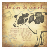 Amour de Famille Cow Affiches par Robin Davis