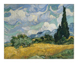 Korenveld met cipressen, ca. 1889 Gicléedruk van Vincent van Gogh