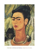 Self-Portrait with Monkey, 1938 Prints by Frida Kahlo