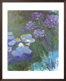 Water Lilies and Agapanthus Art by Claude Monet
