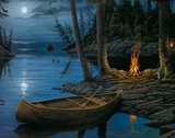Camp Fire Canoe Posters by Ervin Molnar Camp Fire Canoe Posters by Ervin Molnar