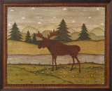 Primitive Moose Poster por Robin Betterley