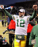 Aaron Rodgers Celebrates winning the 2010 NFC Championship Game Photo