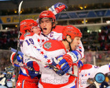 Alex Ovechkin, Nicklas Backstrom, & Mike Knuble Celebrate 2011 NHL Winter Classic Photo