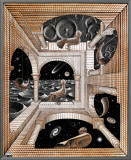 Another World Framed Canvas Print by M. C. Escher