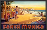 Visit Santa Monica Framed Canvas Print by Kerne Erickson