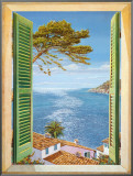 Finestra Sul Golfo Framed Canvas Print by Andrea Del Missier