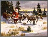 Santa's Favorite Team Framed Canvas Print by Tom Browning