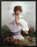 Baby Angel II Framed Canvas Print by Joyce Birkenstock