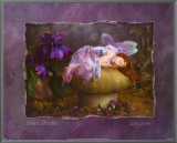 Girl Asleep on Mushroom Framed Canvas Print by Lisa Jane