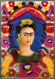 The Frame Framed Canvas Print by Frida Kahlo