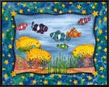 Under The Sea Framed Canvas Print by Marnie Bishop Elmer