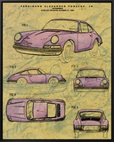 Porsche Patent Framed Canvas Print