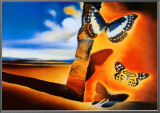 Paisagem com Borboletas Impressão em tela emoldurada por Salvador Dalí Paisagem com Borboletas Impressão em tela emoldurada por Salvador Dalí