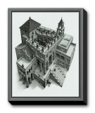 Ascending and Descending Framed Canvas Print by M. C. Escher