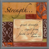Words to Live By, Strength Framed Canvas Print by Debbie DeWitt