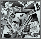 Relativity Framed Canvas Print by M. C. Escher