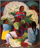 The Flower Vendor Framed Canvas Print by Diego Rivera