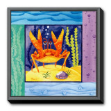 Seafriends - Crab Framed Canvas Print by Paul Brent