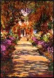 Il Viale del Gardino Framed Canvas Print by Claude Monet