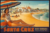 Visit Santa Cruz Framed Canvas Print by Kerne Erickson