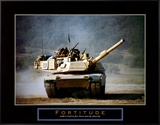 Fortitude: Tank on the Move Framed Canvas Print by Jerry Angelica