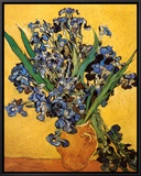 Vase of Irises Against a Yellow Background, c.1890 Framed Canvas Print by Vincent van Gogh