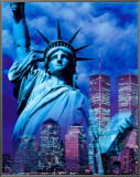 New York, Statue of Liberty Framed Canvas Print