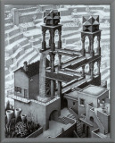 Waterfall Framed Canvas Print by M. C. Escher