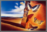 Landscape with Butterflies Framed Canvas Print by Salvador Dalí