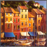 Portofino Waterfront Framed Canvas Print by Michael O'Toole