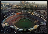Dodger Stadium - Los Angeles, California Framed Canvas Print by Mike Smith