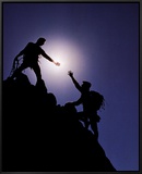 Teamwork: Climbers Framed Canvas Print