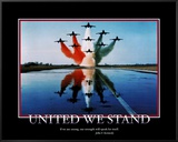 Patriotic United We Stand Framed Canvas Print by Grandma Moses