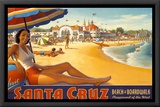 Visit Santa Cruz Framed Canvas Print by Kerne Erickson