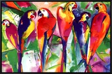 Parrot Family Framed Canvas Print by Alfred Gockel