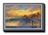 Huntington Beach Framed Canvas Print by Kerne Erickson
