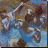 Blue Dancers Stretched Canvas Print by Edgar Degas