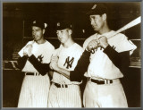 Joe DiMaggio, Mickey Mantle and Ted Williams, 1951 Framed Canvas Print