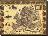 Antique Maps II Stretched Canvas Print by Willem Janszoon Blaeu