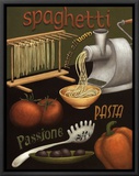Spaghetti Framed Canvas Print by Daphne Brissonnet