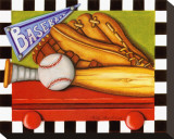 Baseball Stretched Canvas Print by Kathy Middlebrook